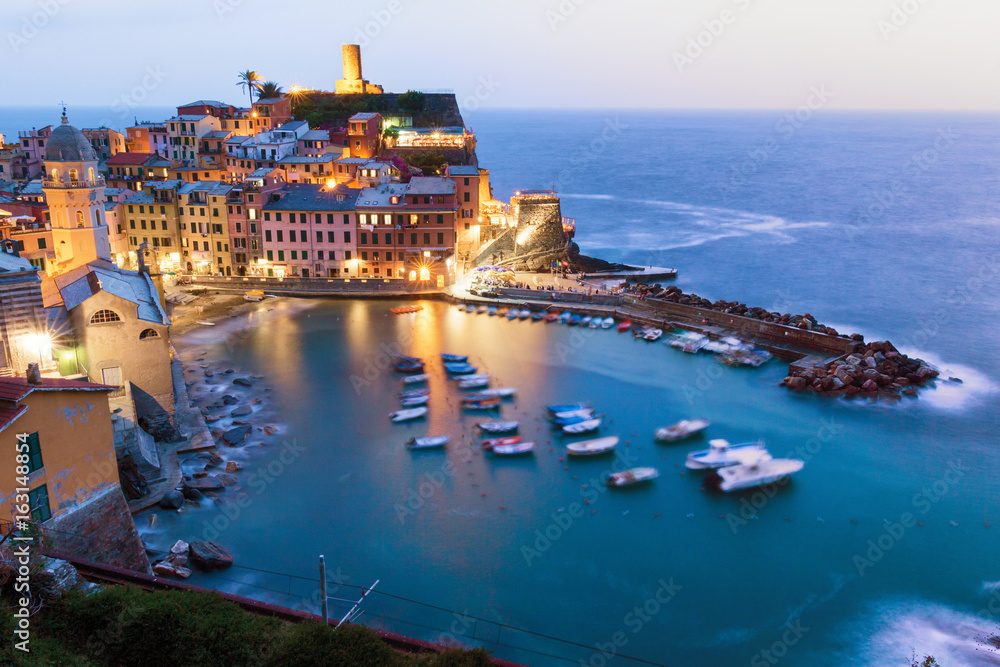 Vernazza, one of five villages in Cinque Terre National Park on Italian Riviera, Liguria, Italy
