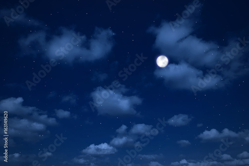 night sky with clouds and stars.