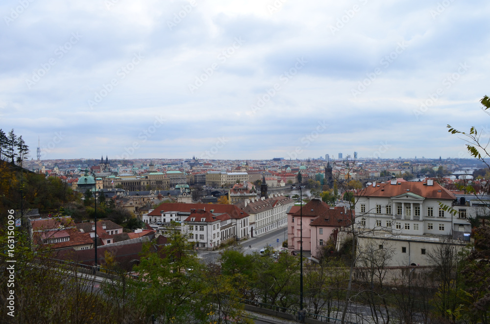 High City View from Letna Park in Prague, Czech Republic