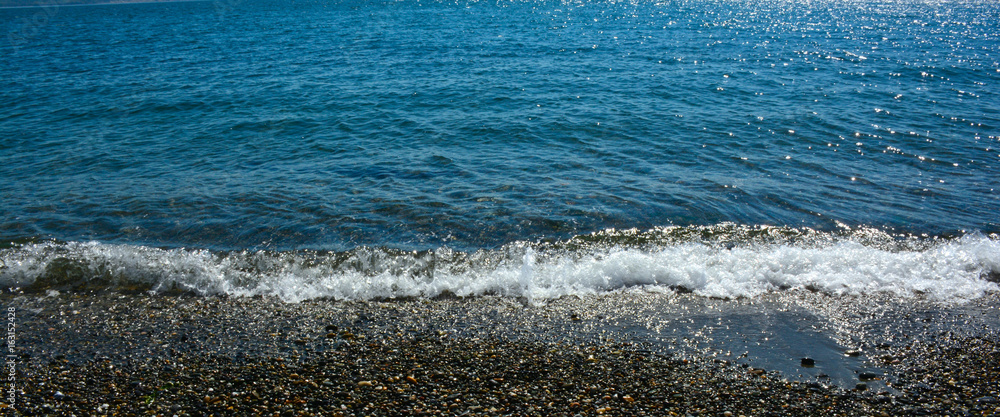 sea water blue waves stone coast