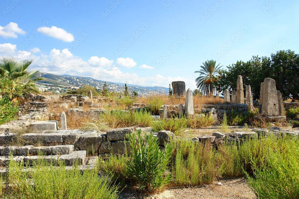 Byblos, in Arabic Jubayl  - city in  Lebanon with remains of the early 2nd century BC Obelisk Temple