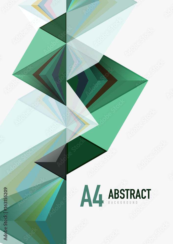 Triangular low poly vector a4 size geometric abstract template Triangular low poly vector a4 size geometric abstract template