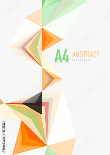 Free Download Triangular low poly vector a4 size geometric abstract template - GFXLoad
