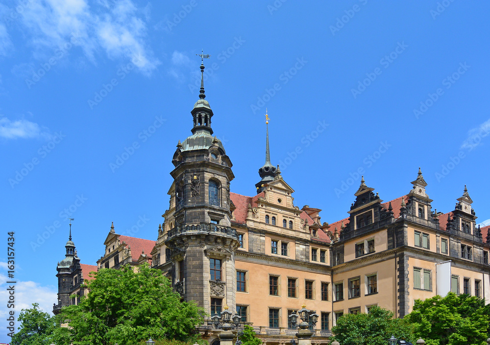 The Dresden castle in the old town, view Green Vault