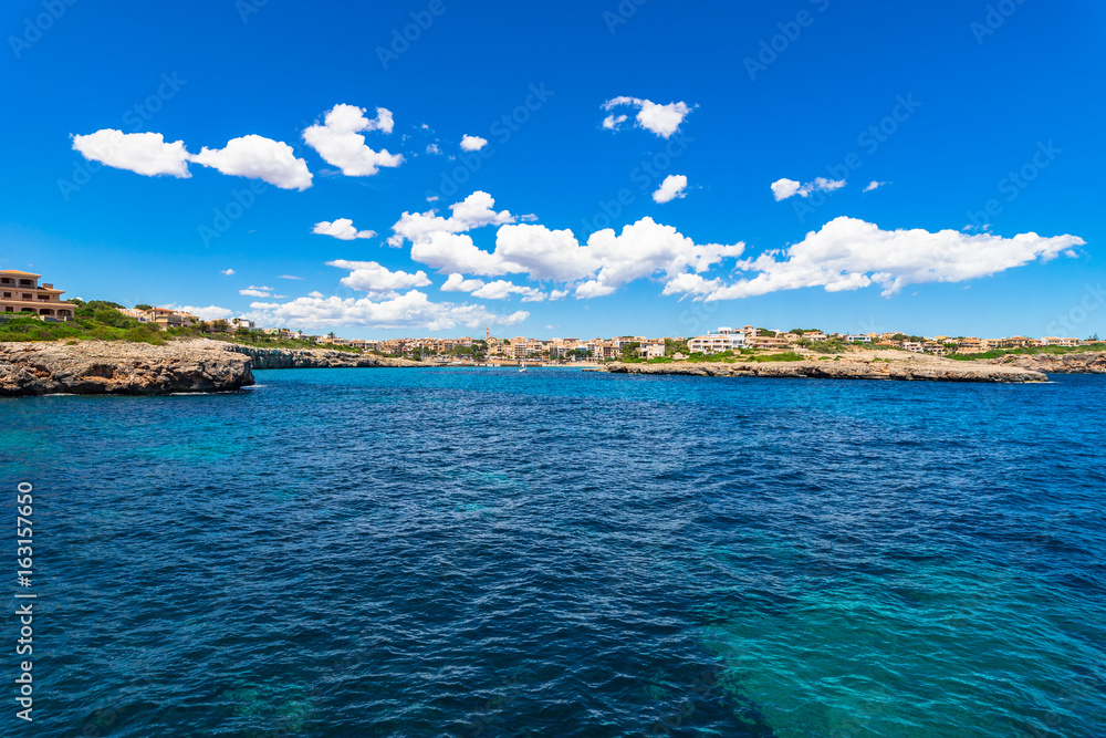 Mediterranean Sea Spain, Majorca island coast view of Porto Cristo, Balearic Islands