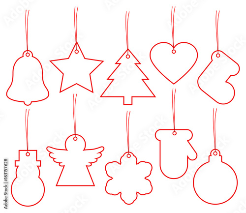 Christmas Hangtags Red Frame White