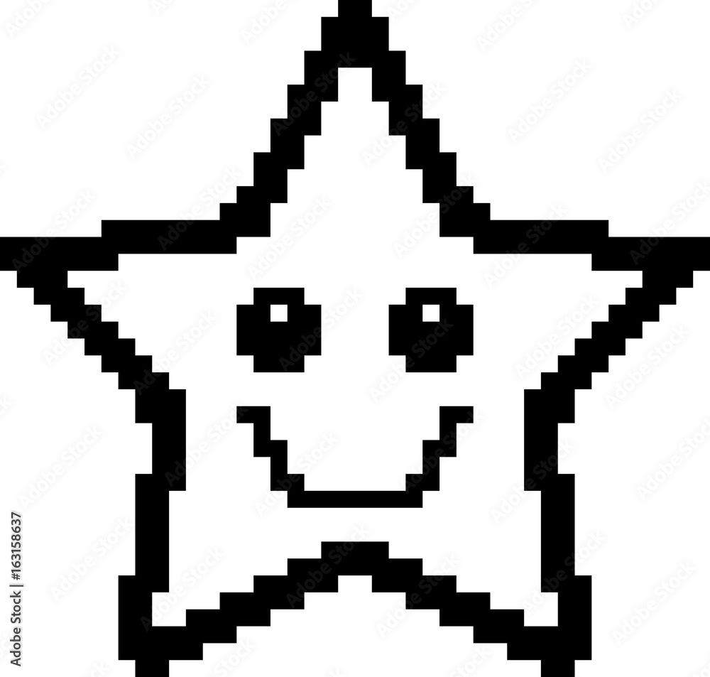 Smiling 8-Bit Cartoon Star