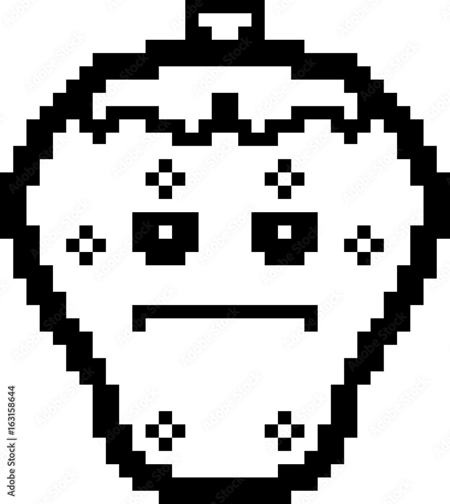 Serious 8-Bit Cartoon Strawberry Serious 8-Bit Cartoon Strawberry