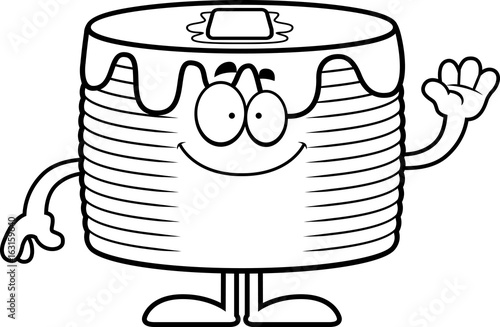 Cartoon Pancakes Waving