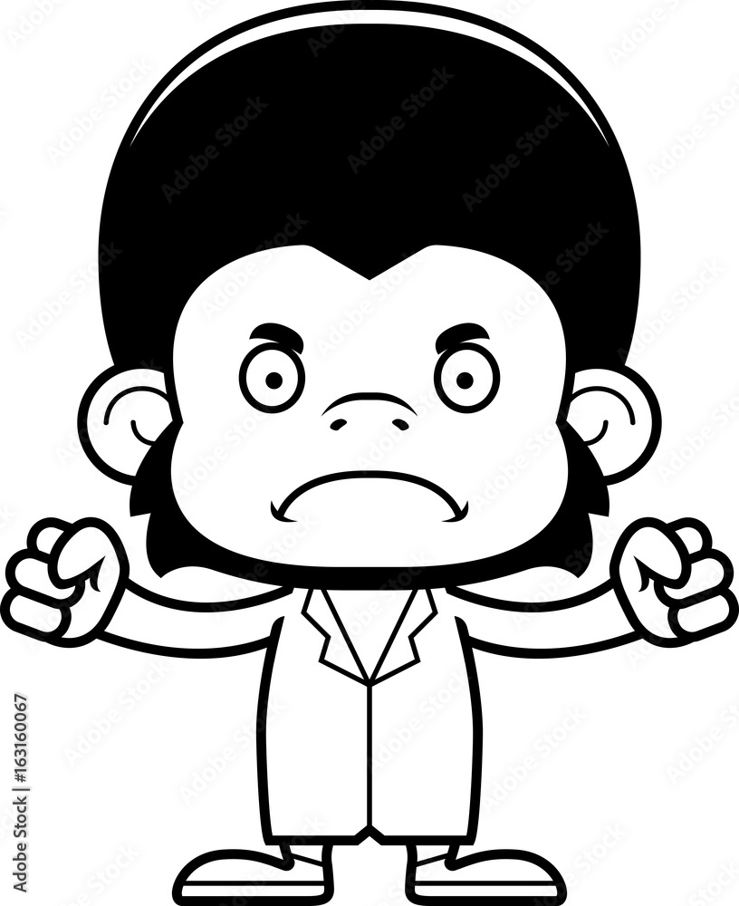 Cartoon Angry Doctor Chimpanzee Cartoon Angry Doctor Chimpanzee