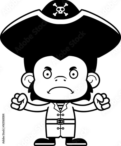 Cartoon Angry Pirate Chimpanzee
