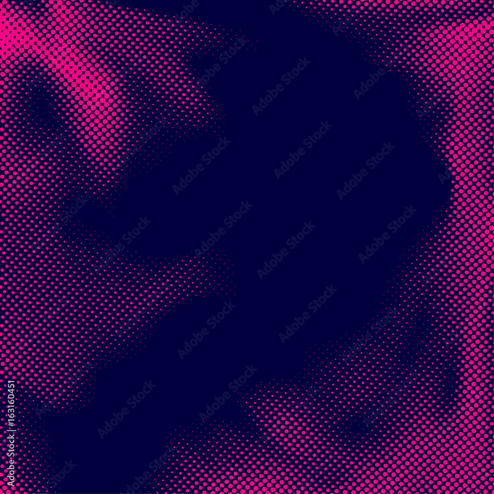 Fototapeta premium Bright pink dotted distressed old style comic book halftone background. Pop art retro graphic style abstract page layout template