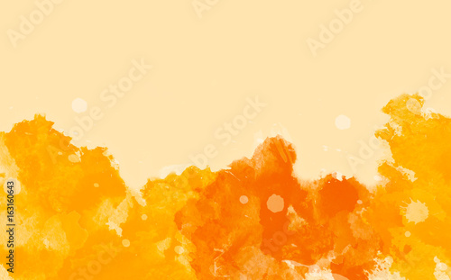 Abstract colorful water color,yellow and orange background.