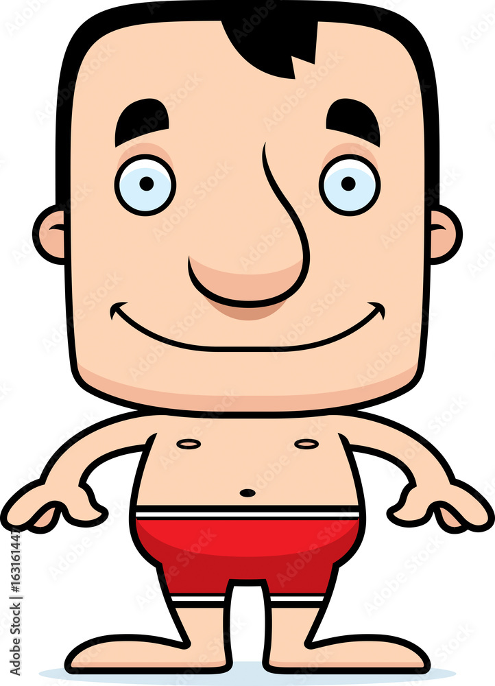 Cartoon Smiling Man Swimsuit Cartoon Smiling Man Swimsuit