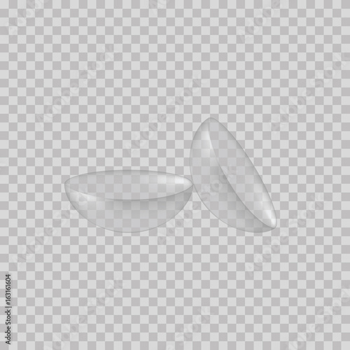 Realistic contact lenses on a transparent background. Lenses for vision correction. Vector illustration.