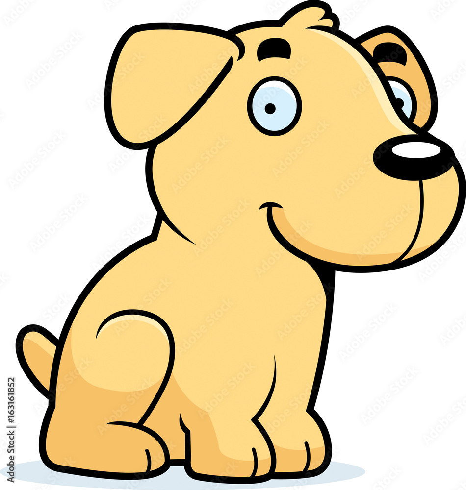 Cartoon Labrador Sitting Stock Vector | Adobe Stock