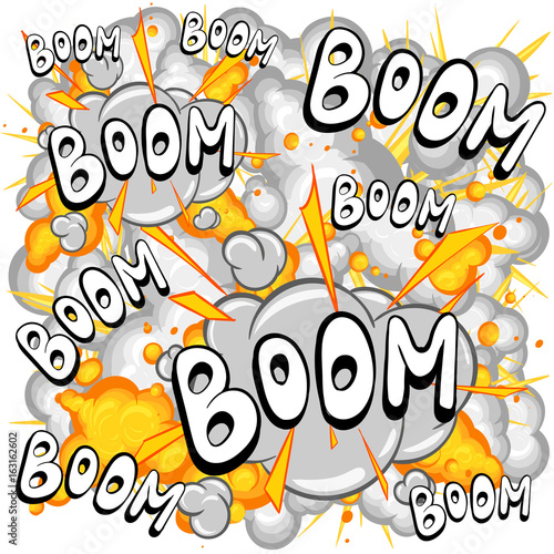 BOOM Comic speech bubble cartoon,vector illustration Web site page and mobile app design vector element.