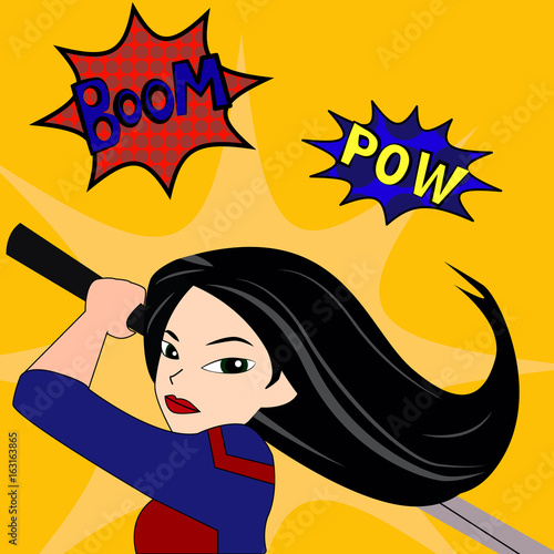 Superhero woman cartoon
