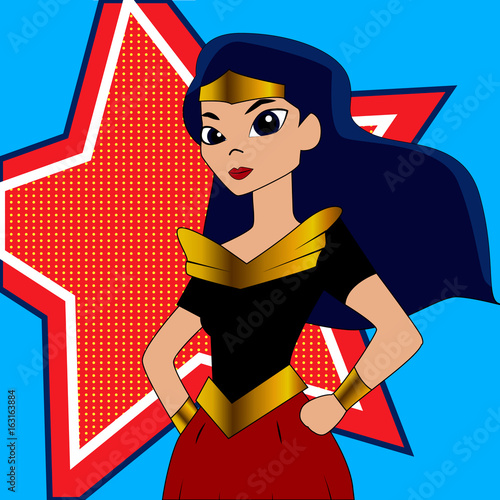 Superhero woman cartoon