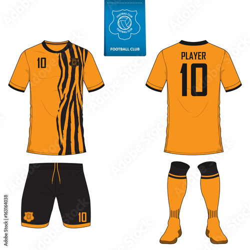 Fotografie Set of short sleeve soccer jersey or football kit template for football club