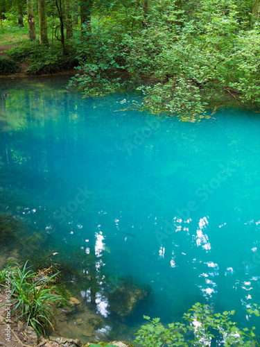 beautiful pond in the woods  Ochiul Beiului  Caras Severin county  Romania
