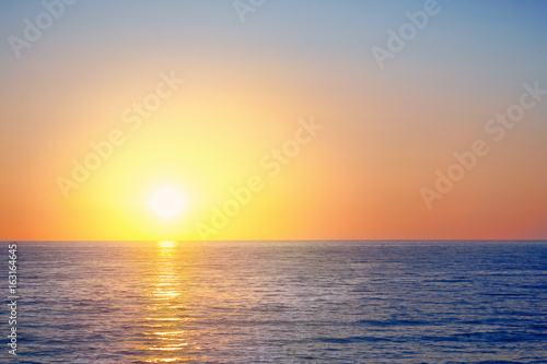 Scenic view of beautiful sunset above the sea