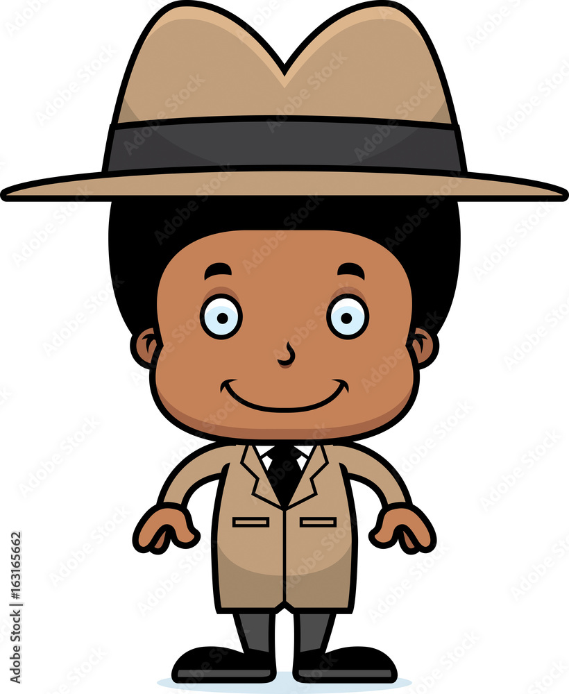 Cartoon Smiling Detective Boy Cartoon Smiling Detective Boy