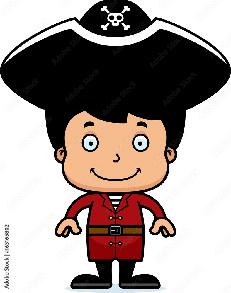 Cartoon Smiling Pirate Boy