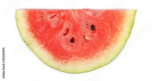 Fresh sliced watermelon isolated on white background, top view