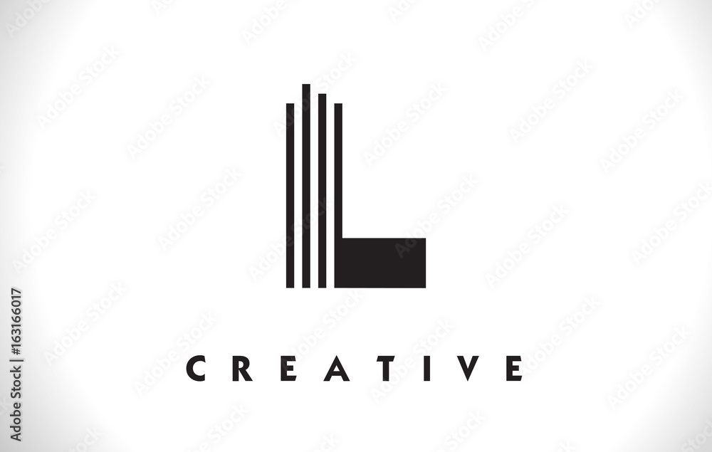 L Logo Letter With Black Lines Design. Line Letter Vector Illustration L Logo Letter With Black Lines Design. Line Letter Vector Illustration