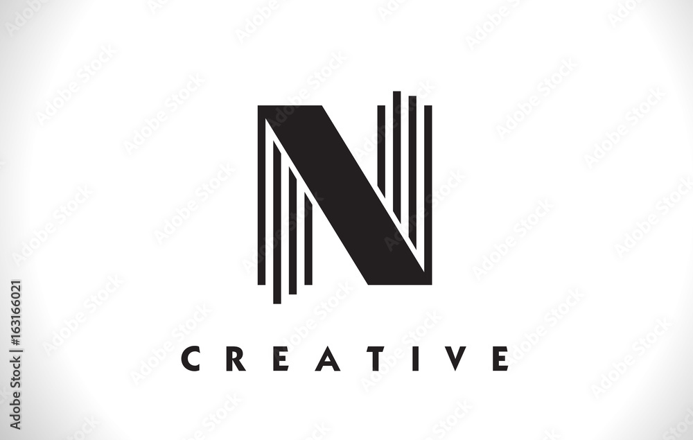 N Logo Letter With Black Lines Design. Line Letter Vector Illustration N Logo Letter With Black Lines Design. Line Letter Vector Illustration