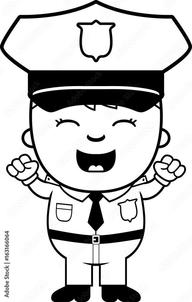 Police Officer Excited