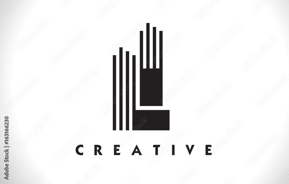 LI Logo Letter With Black Lines Design. Line Letter Vector Illustration - obrazy, fototapety, plakaty 