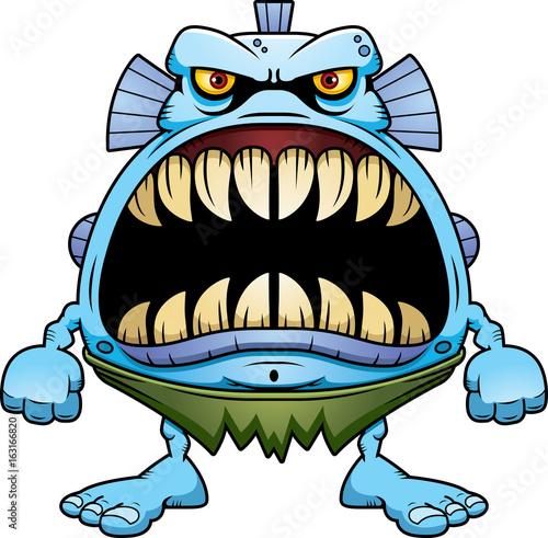 Angry Cartoon Fish Creature