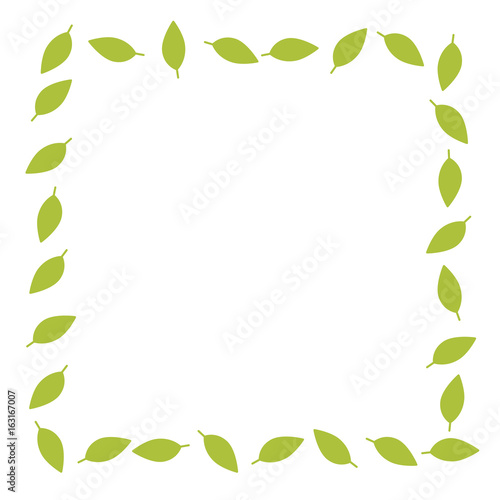 Leaves green frame. Vector illustration.