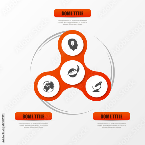 Infographic design circle on the grey background. Vector