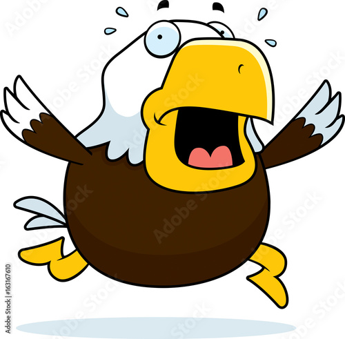 Cartoon Bald Eagle Panic