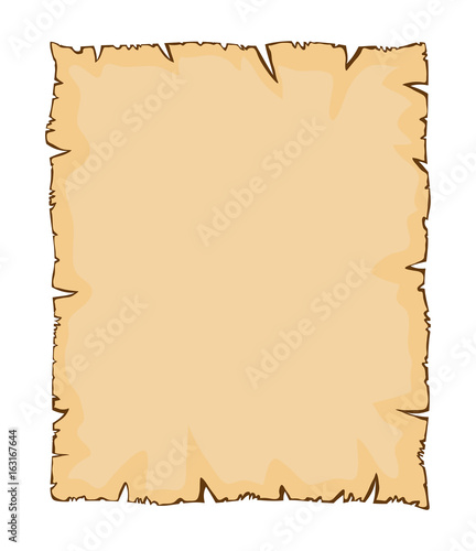 Old paper, torn parchment vector symbol icon design.