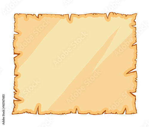 Old paper, torn parchment vector symbol icon design.