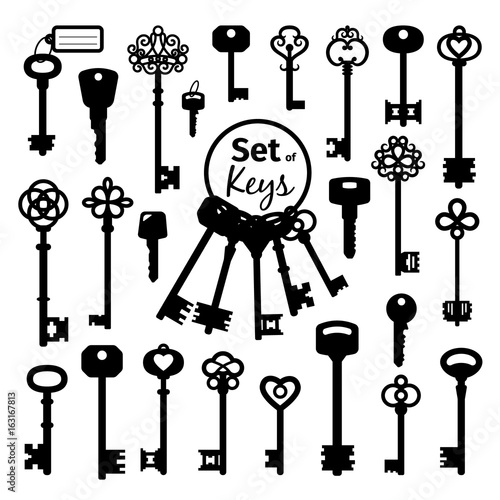 Vintage antique key collection