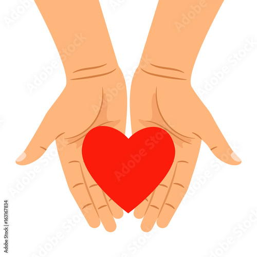 Hearts shape in outstretched hands