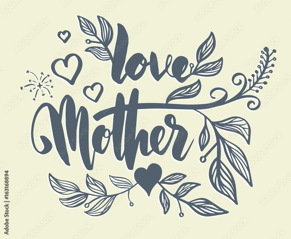 Fototapeta premium Lettering for Mother's Day card.