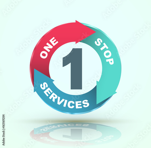 One stop services icon. Vector illustration.
