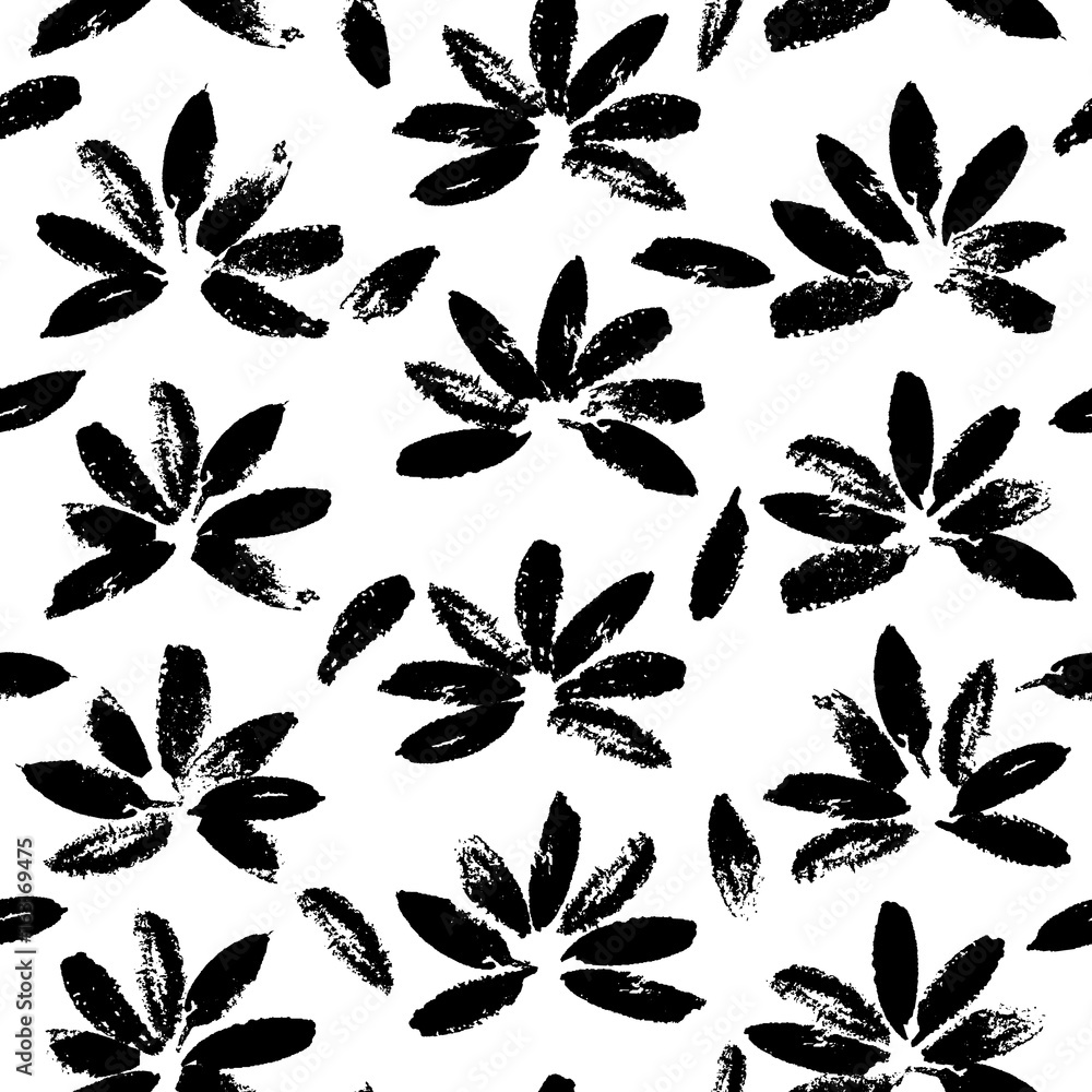 Abstract seamless hand drawn pattern. Modern grunge texture with botanical motif. Monochrome brush painted background. Abstract seamless hand drawn pattern. Modern grunge texture with botanical motif. Monochrome brush painted background.