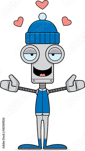 Cartoon Winter Robot Hug