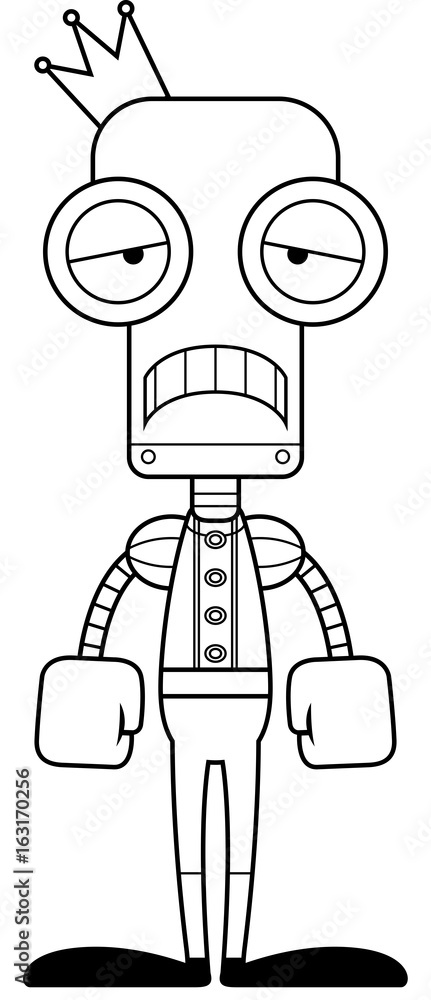 Cartoon Sad Prince Robot Stock Vector | Adobe Stock