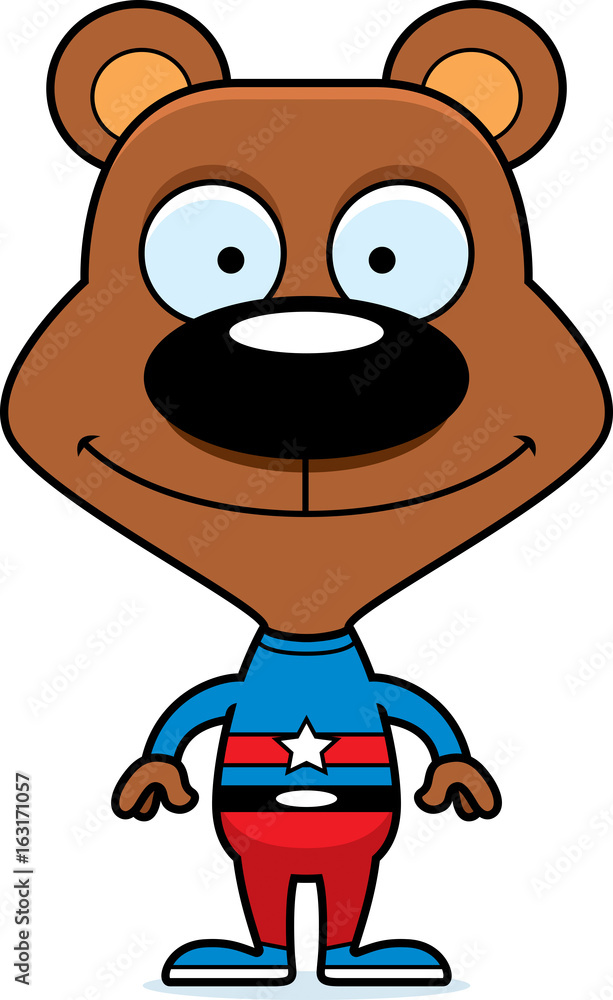Cartoon Smiling Superhero Bear Cartoon Smiling Superhero Bear