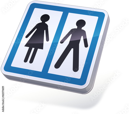 Panneau de signalisation toilette (3D)