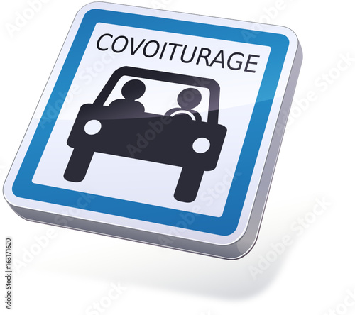 Panneau de signalisation aire de covoiturage (3D)