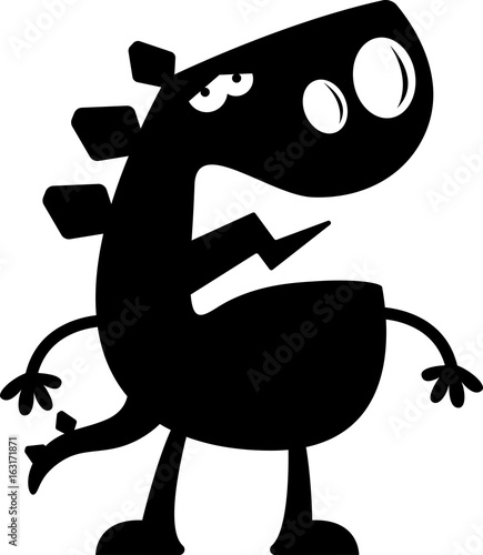 Cartoon Stegosaurus Silhouette Sad